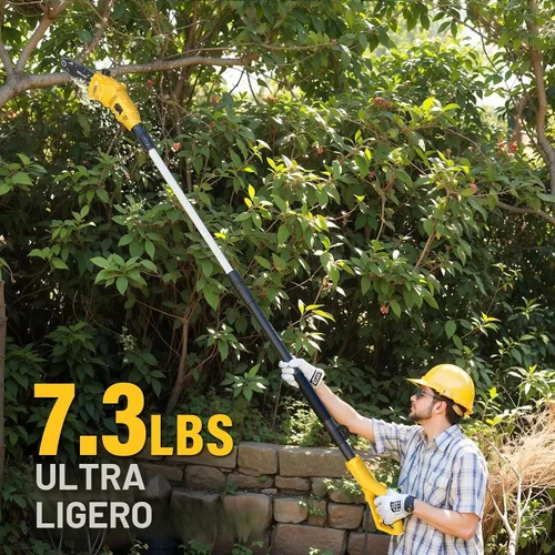 Vista 7 de ZEGJAW Sierra de poste con cable, sierras de poste de 6 amperios y 8 pulgadas para recortar árboles, sierra de poste eléctrica con alcance de 13