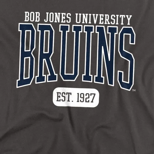 Vista 2 de Camiseta oficial de Bob Jones University Est. Date para mujer Charcoal