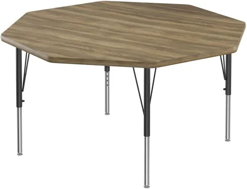 Vista 52 de Correll - Mesa rectangular de actividades para el aula de 24 x 36 pulgadas, altura ajustable (19-29 pulgadas), parte superior de nogal colonial