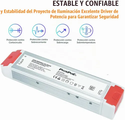 Vista 2 de Controlador LED regulable de 12 V, 120 V CA a DC12 V 120 W Triac ELV/MLV transformador LED compatible con interruptores Lutron y Leviton, fuente