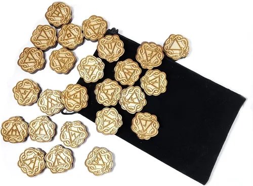 Vista 2 de Juego de runa vikinga de serpiente de dragón de madera, regalo pagano vikingo de Futhark, fabricado en madera de soild de EE. UU