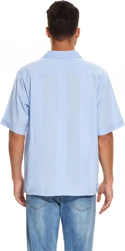 Vista 4 de MAXJON Camisas de guayabera para hombre, camisas cubanas de manga corta