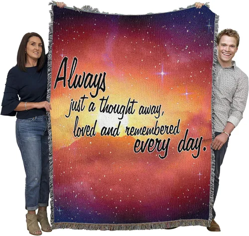 Vista 29 de Pure Country Weavers Manta con texto en inglés "I Am The Gentle Breeze Upon Your Face" con diseño de flores, para regalo de duelo y condolencia