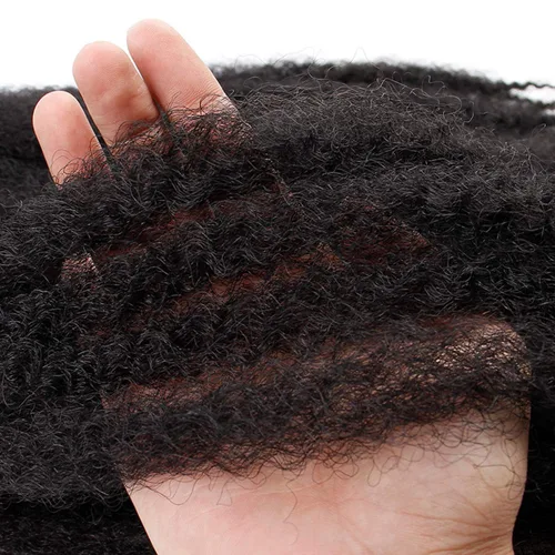 Vista 6 de 1 paquete de 18 pulgadas Marley trenzado de cabello trenzado Marley Twist Braids Hair Long Afro Kinky Marley para Butterfly Locs Crochet Hair (1B#)