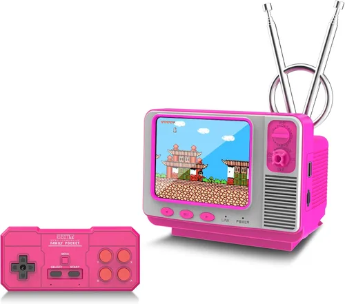 Vista 8 de Consola de juegos retro - 42 JALECO + 168 juegos clásicos, inalámbrico 2.4G de 2 jugadores, pantalla IPS de 3.0 pulgadas, expansión de tarjeta TF