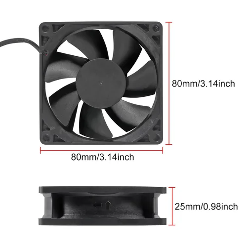 Vista 4 de 4pcs 8025 Ventilador de enfriamiento 3.150x3.150x0.984 in DC 5V USB Cooler Brushless 3.150 in XH2.54 para DIY PC PC PC Case (5V USB)