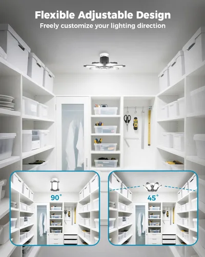 Vista 3 de SEOBIOG Paquete de 2 luces LED de garaje, iluminación de bahía de luz de tienda de 20000 lm 6500K
