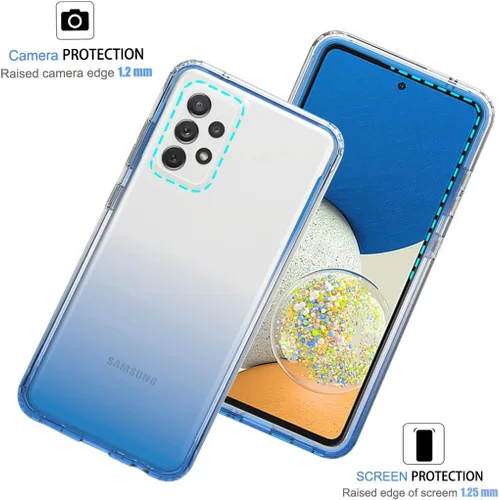Vista 2 de Funda de teléfono para Galaxy A73 5G, Samsung A73 5G con protector de pantalla de vidrio templado, carcasa protectora de cuerpo completo