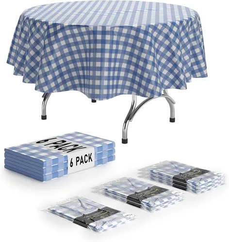 Vista 19 de Exquisite Cubierta de Mesa para Picnic - Paquete de 6 Manteles Premium Rectangulares de Plástico - Cubierta de Mesa para BBQ a Cuadros Negro
