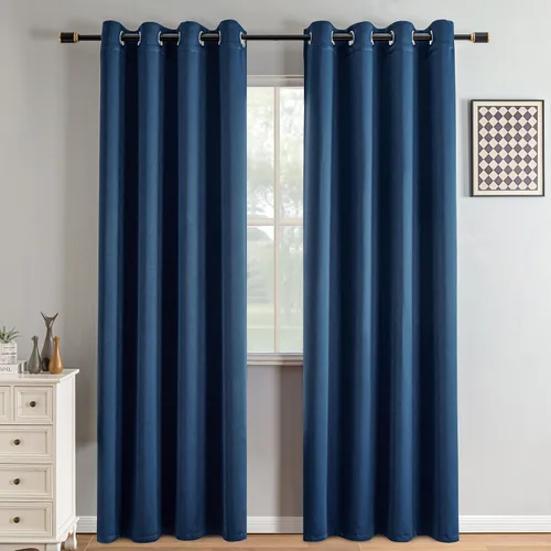 Vista 77 de IGEMAEVE Cortinas opacas de tamaño personalizado para dormitorio, 100 % opacas, 1 panel, aislamiento térmico, cortinas de oscurecimiento