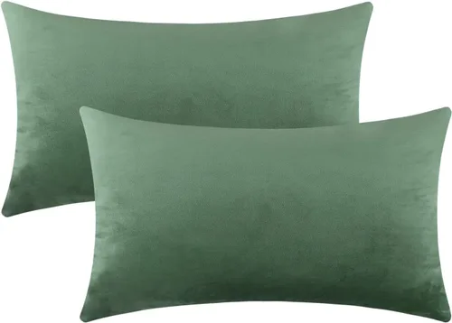 Vista 32 de mixeoo Comfy - Juego de 2 fundas de almohada decorativas de terciopelo grueso sólido y grueso, súper suaves, decoración del hogar para sofá, sala