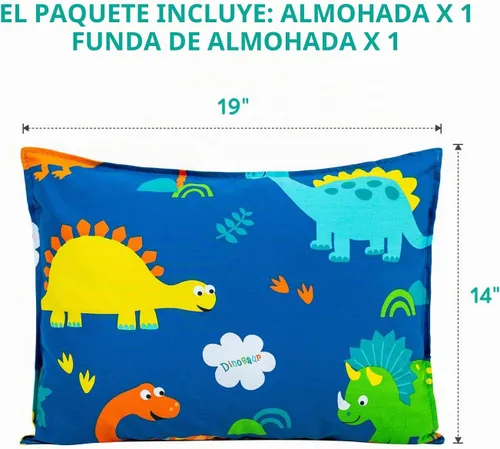 Vista 3 de Cottonblue - Almohada infantil con funda de almohada de algodón orgánico, 14 x 19 pulgadas