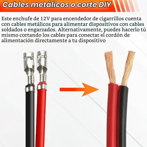Vista 5 de Enchufe de encendedor de cigarrillos de 12 V con interruptor de encendido y apagado, 2 pies, 16 AWG, resistente, 15 A, repuesto para encendedor
