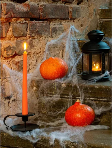 Vista 6 de CANDWAX Juego de 12 velas cónicas color naranja de 8 pulgadas, sin goteo, sin perfume, de larga duración, perfectas para fiesta de Halloween