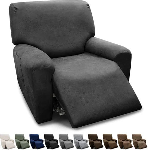 Vista 132 de Fundas para Sillón de 2 Piezas con Cojín en T, Fundas de Aspecto de Cuero para Sofá, Fundas para Sillas, Protector de Muebles Elástico, Funda