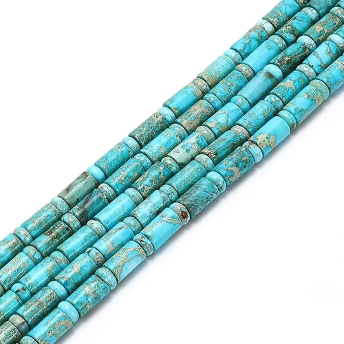 Vista 2 de JM Design El tubo liso azul claro del sedimento del sedimento del mar cuenta 19.7x32.8 ft m 15.5" filamento para la fabricación de joyas
