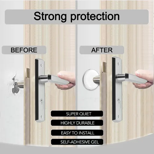 Vista 3 de 24 protectores de pared para tope de puerta de 1.57 pulgadas, protector de pared para pomos de puerta, autoadhesivo, protectores de pared de goma