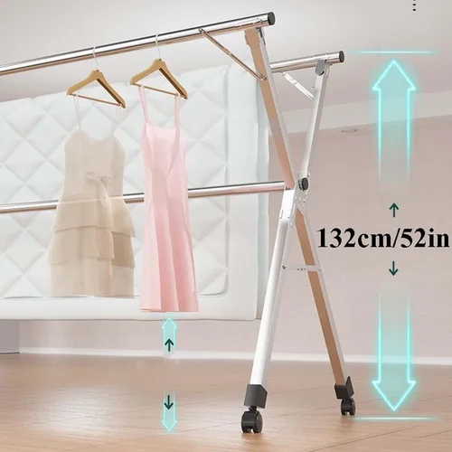 Vista 6 de This Clothes Drying Rack Heavy Duty Outdoor, Adjustable and Foldable Space Saving Laundry Drying Rack, Stainless Steel Laundry Garment Dryer
