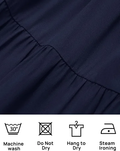 Vista 17 de ZESICA - Vestido largo, bohemio y sexy, con hombros descubiertos y manga larga fruncida, con elástico fruncido, cintura alta y abertura lateral