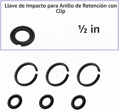 Vista 3 de Anillo de retención de impacto (10+10) 1/2" y 3/8" Anillo de fricción