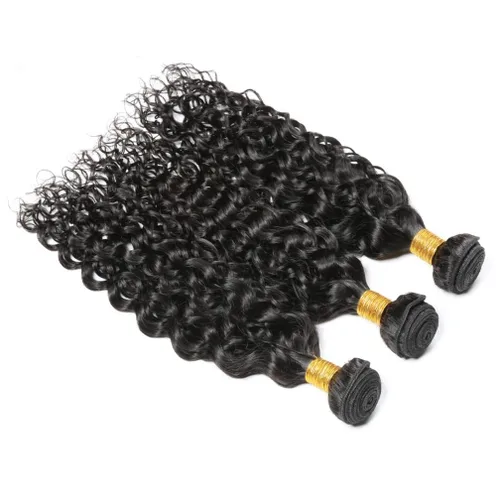 Vista 5 de Borchan Water Wave 3 Paquetes Cabello Humano Húmedo y Ondulado Cabello Humano 3 Paquetes para Mujeres Negras 16 18 20 Pulgadas Paquetes Brasileños