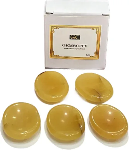 Vista 10 de GEMSCITE 5 piedras preciosas naturales, piedras para la preocupación del pulgar, cristal curativo de reiki, piedra de palma de bolsillo de energía