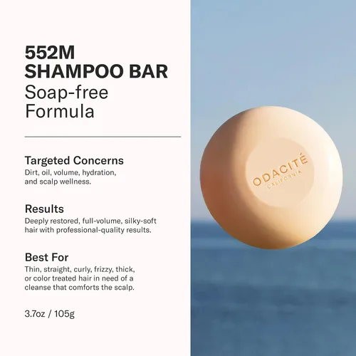 Vista 2 de Odacité Shampoo Bar – Champú sólido sin sulfato de argán y coco para todo tipo de cabello, cabello rizado y teñido – Hidratante, sin plástico