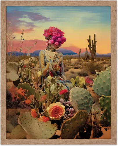 Vista 24 de Poster Master Póster de retrato de mujer, estampado de mariposa retro, arte de collage, arte femenino, arte femenino, arte moderno, arte floral