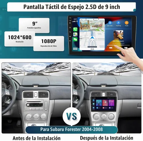 Vista 2 de UNITOPSCI 4-Core+64G para Subaru Forester 2004 2005 2006 2007 2008 Android Car Stereo Radio Wireless CarPlay Android Auto GPS, 9 pulgadas pantalla