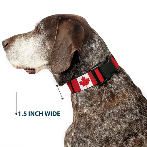 Vista 7 de Buckle-Down PC-W30367-S - Collar de clip de plástico para banderas de Canadá, pequeño/9-15
