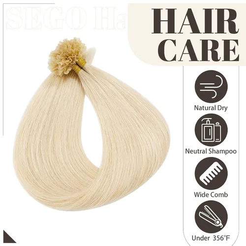 Vista 54 de SEGO Extensiones de cabello humano con micro cuentas, extensiones de cabello humano con micro bucle, lacio, natural, fusión fría, 1.76 oz/paquete