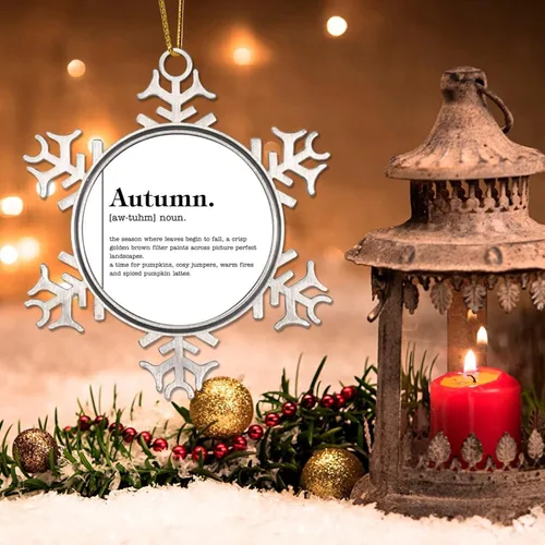 Vista 2 de Definición de sustantivo otoñal Decoración de árbol de Navidad, adorno de decoración de árbol de Navidad, definición de otoño, adornos de árbol