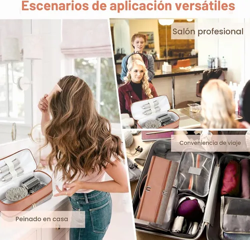 Vista 7 de BAGCRAZY - Funda de viaje para Shark FlexStyle y Dyson Airwrap, color marrón
