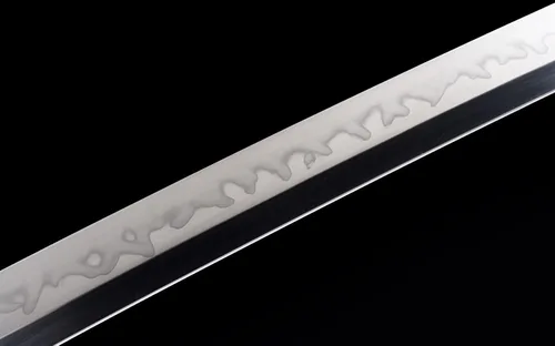 Vista 6 de 41'' Handmade Japanese Katana Sword T10 Steel — Clay-Tempered Dragon-Claw Hamon, Hand-Polished Blade, Pure Copper Engraved Mountings, Real Rayskin