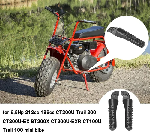 Vista 4 de GREHUA Juego de soportes de reposapiés compatibles con Mini Bike para Coleman Powersports BT200X CT200U CT200U-EX CT100U Trail 200 CC100X 212cc