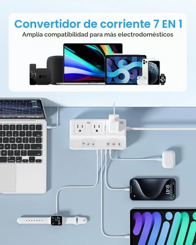 Vista 4 de VINTAR Convertidor de 220 V a 110 V, convertidor de voltaje de viaje de Blanco