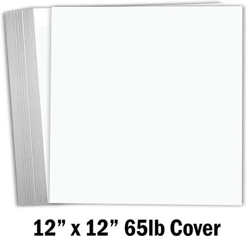 Vista 3 de Hamilco Papel de cartulina blanca para álbumes de recortes, 12 x 12 pulgadas, cartulina de 65 libras, paquete de 50 (brillante)