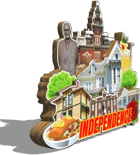Vista 2 de Independence Missouri USA imán de nevera de madera 3D monumentos de viaje coleccionables recuerdos decoración hecha a mano - 2
