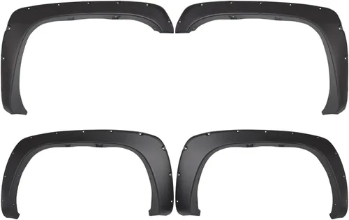 Vista 31 de CROSSDESIGN 4 guardabarros con canards delanteros compatibles con Chevy Camaro ZL1 2010-2015 MB estilo negro