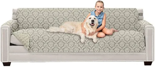 Vista 65 de Sofa Shield Funda de sofá con correa, reversible, resistente a las manchas y al desgarro, funda acolchada de microfibra, lavables, asiento de 62