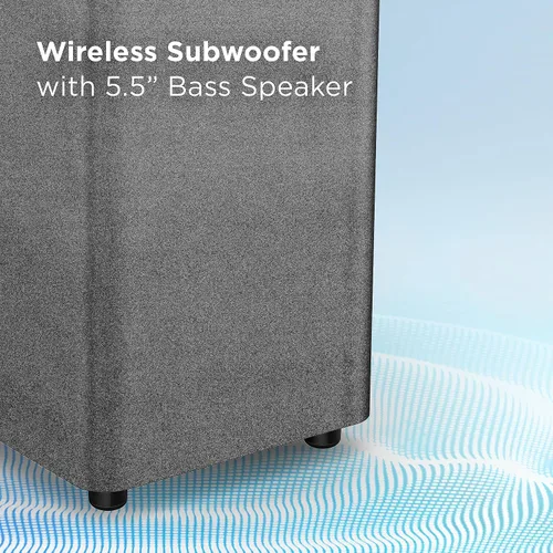 Vista 5 de TCL Barra de sonido de 3.1 canales con subwoofer inalámbrico, (S4310, modelo 2023), canal central integrado, Dolby Audio, DTS Virtual:X, Bluetooth