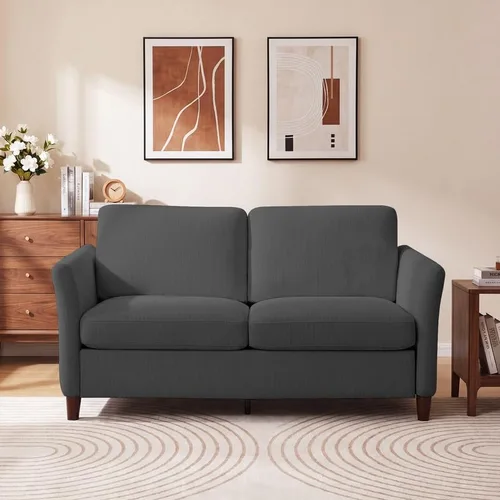 Vista 10 de Valthie Sofá biplaza de pana de 61 pulgadas, sofás modernos y cómodos con bolsillo lateral, sofá de sala de estar, sofá para dormitorio y espacios