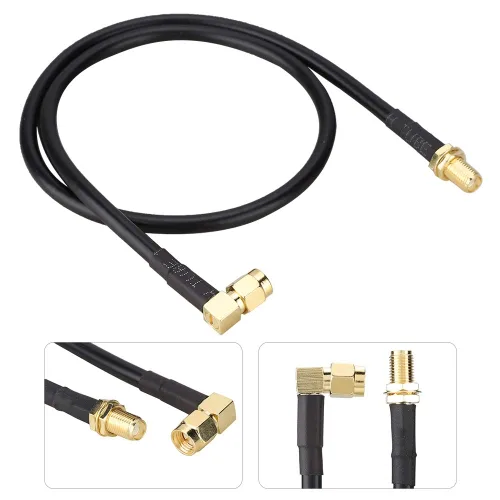 Vista 4 de Cable coaxial SMA hembra a macho de 19.7 in para cables coaxiales UV-5R, UV-82, UV-9R Plus, SMA RF, 1 unidad