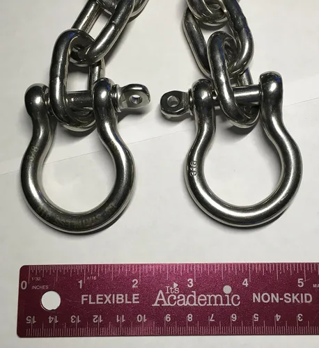 Vista 5 de US Stainless Cadena de anclaje AISI 316 de 5/16" (8 mm) con grilletes de 3/8" (10 mm)