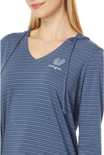 Vista 3 de Life is Good Long Sleeve Crusher-Lite Striped Hooded Tee