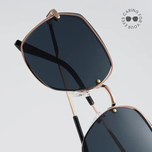 Vista 5 de Cyxus Gafas de sol rectangulares sin montura para mujer, sin marco, cuadradas, ultraligeras, protección UV400
