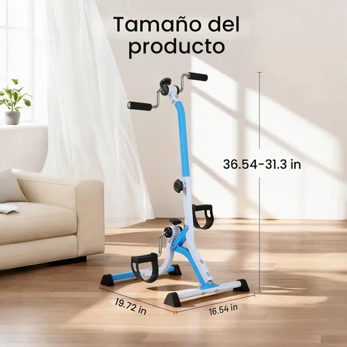 Vista 6 de Bicicleta estática de pedal para personas mayores, bicicleta de brazo de resistencia ajustable, equipo de ejercicio ligero para manos, brazos