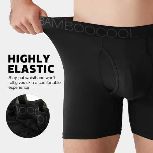 Vista 2 de BAMBOO COOL Ropa interior transpirable para hombre, paquete múltiple moderno, Comfortsoft que absorbe la humedad, paquete de 6