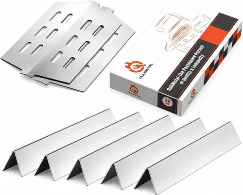Vista 18 de QuliMetal 44.5 cm SUS304 Barras Aromatizadoras y Deflectores de Calor para Parrillas Weber Genesis 300 Series, Compatibles con Genesis E310 E320