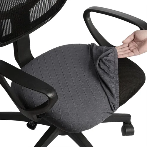 Vista 27 de Melaluxe - Funda elástica de jacquard para silla de oficina, funda extraíble y lavable para silla de escritorio, cubierta giratoria para asiento